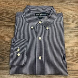 Polo by Ralph Lauren Shirts - Polo Ralph Lauren Navy w/ White Stripe Shirt L Polo by Ralph Lauren Shirts - Polo Ralph Lauren Navy w/ White Stripe Shirt L